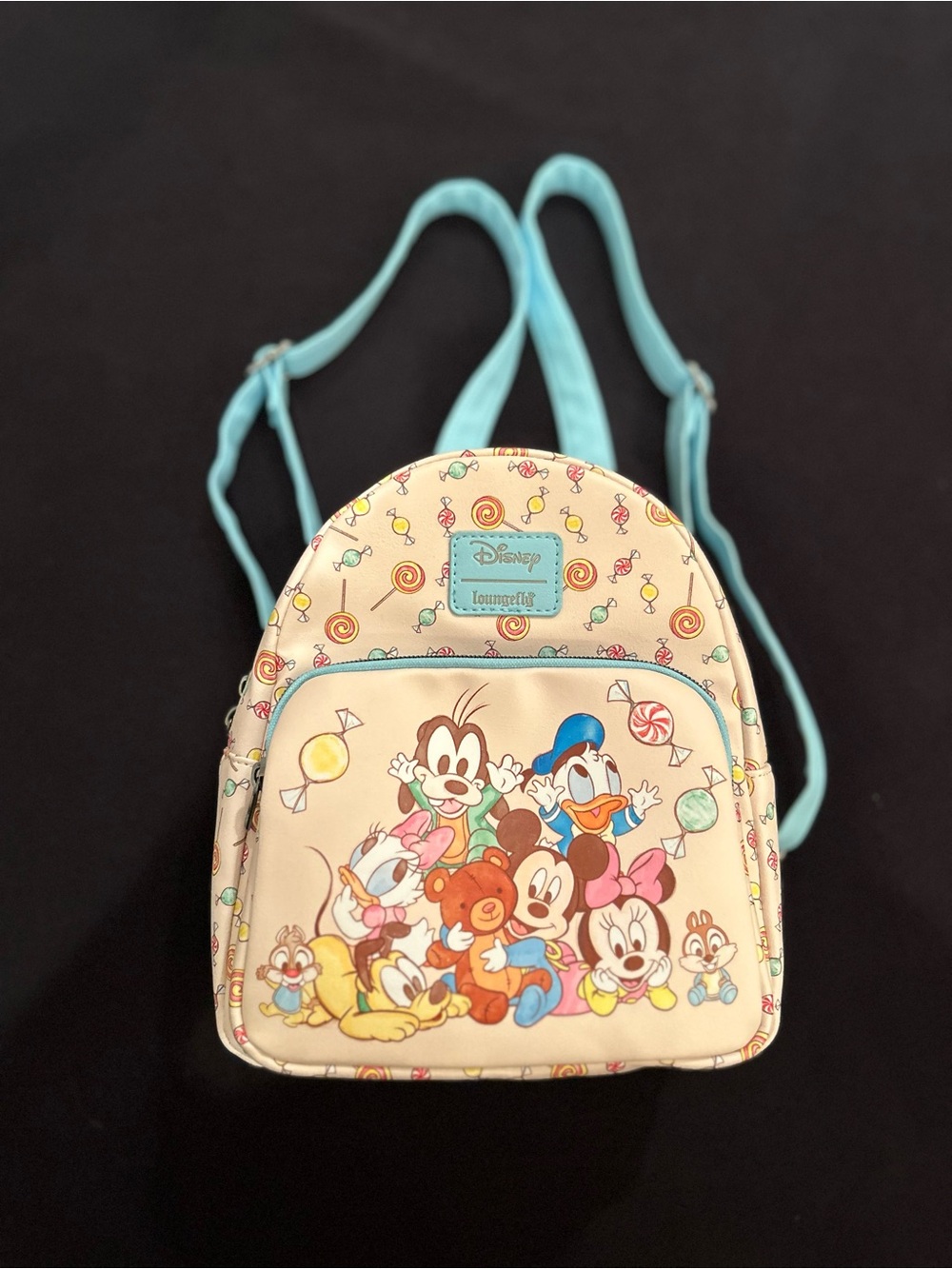 Loungefly Cream & Light Blue Disney Babies Candy Mini Backpack
